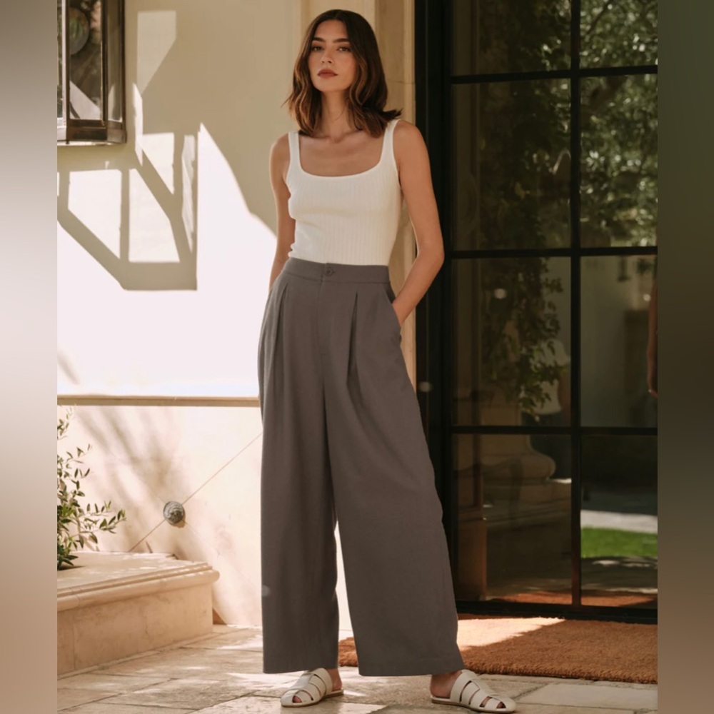 Jenni Kayne Relaxed Trouser in Dark Moss